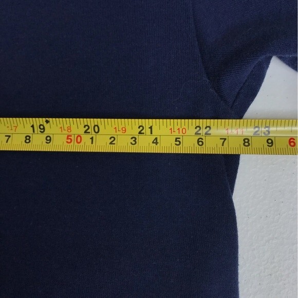 Vintage Jerzees Red Silver Blue Stud Apple Navy Cropped T Shirt Womens Size XL - Picture 11 of 14